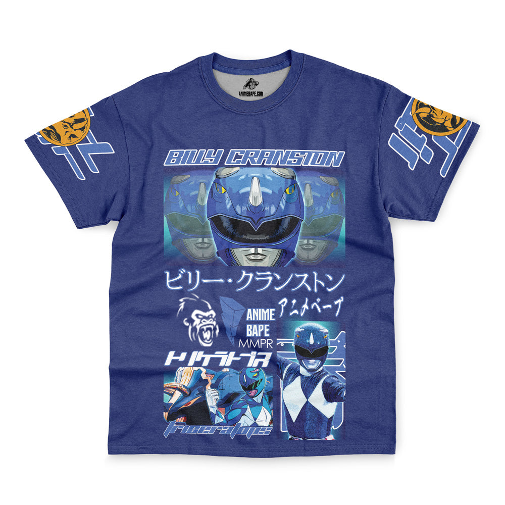 Streetwear Blue Ranger Mighty Morphin Power Rangers T-Shirt