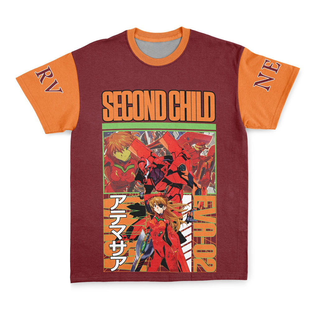 Asuka Langley Sohryu X Eva 02 Neon Genesis Evangelion Streetwear T-Shirt