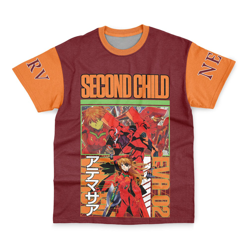 Asuka Langley Sohryu X Eva 02 Neon Genesis Evangelion Streetwear T-Shirt