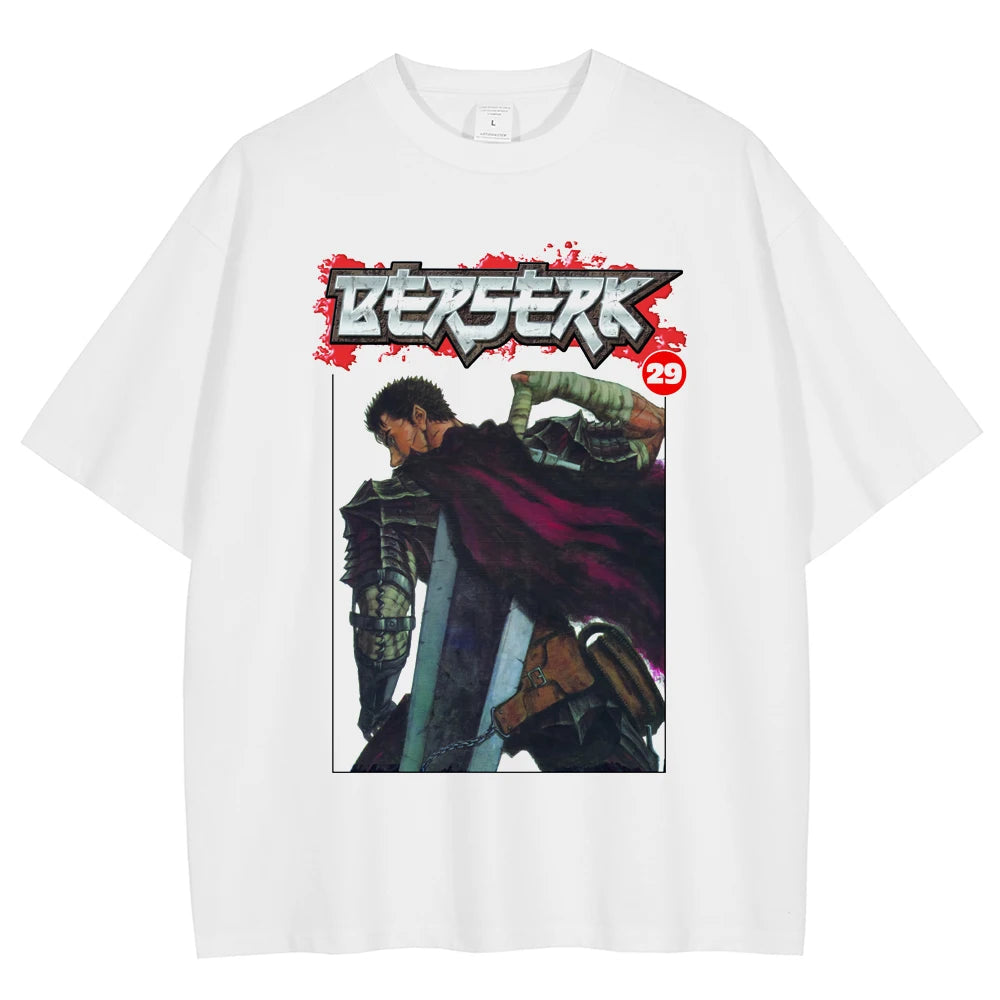Oversized Vintage Anime Berserk Guts Mens T-Shirt