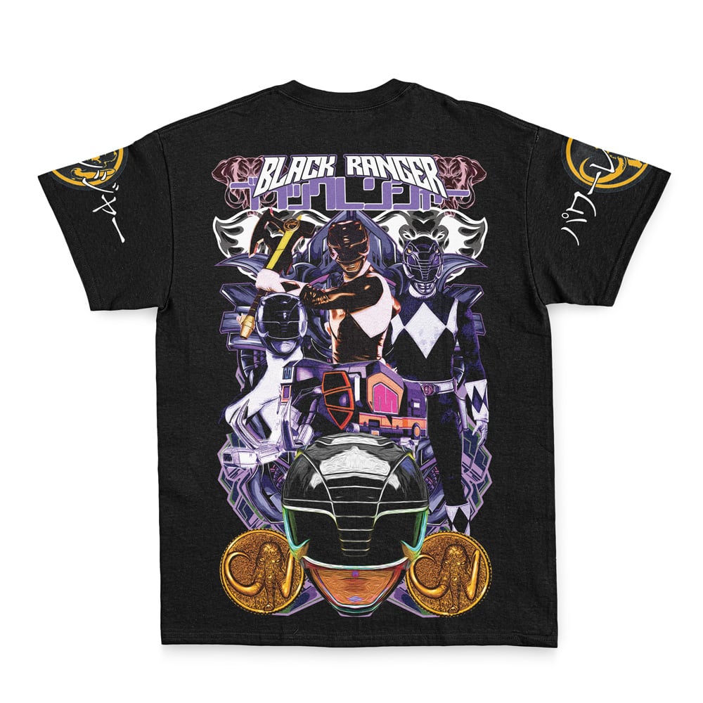 Streetwear Black Ranger Mighty Morphin Power Rangers T-Shirt