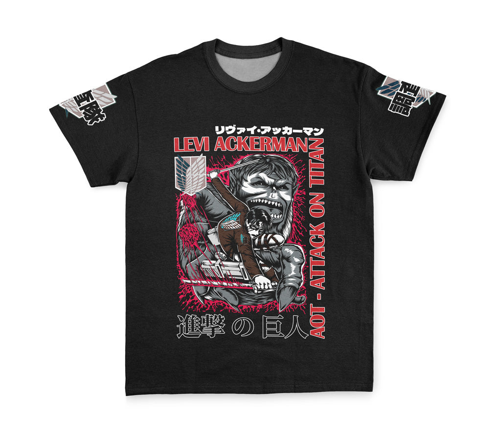 Levi Ackerman X Beast Titan Attack On Titan Streetwear T-Shirt