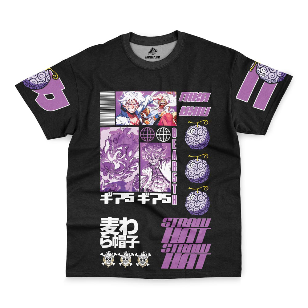 Monkey D. Luffy Gear 5Th V4 One Piece Pirates Streetwear T-Shirt