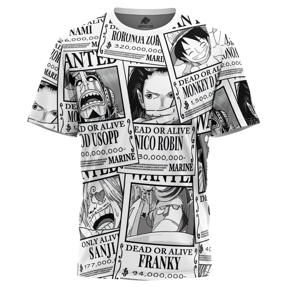 Straw Hat Wanted One Piece Pirates T-Shirt