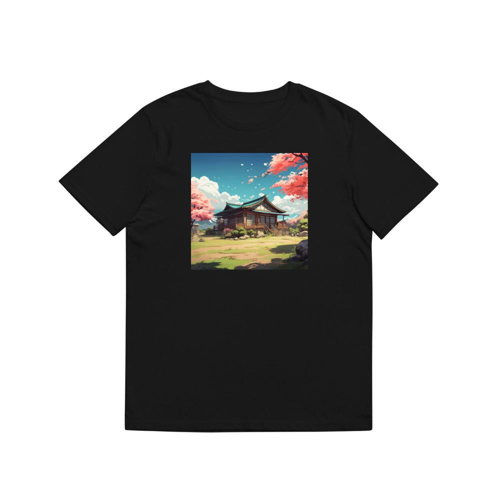 Tranquil Temple Tucked Amidst Cherry Blossoms T-Shirts