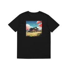 Load image into Gallery viewer, Tranquil Temple Tucked Amidst Cherry Blossoms T-Shirts