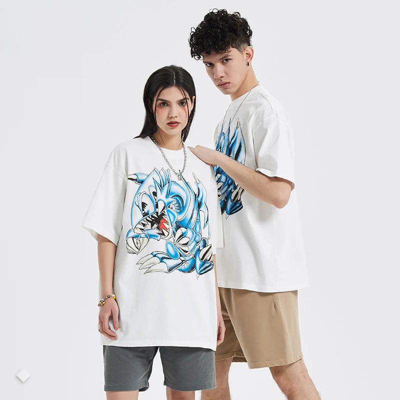 Yu-Gi-Oh Blue-Eyes White Dragon Retro Anime T-Shirt